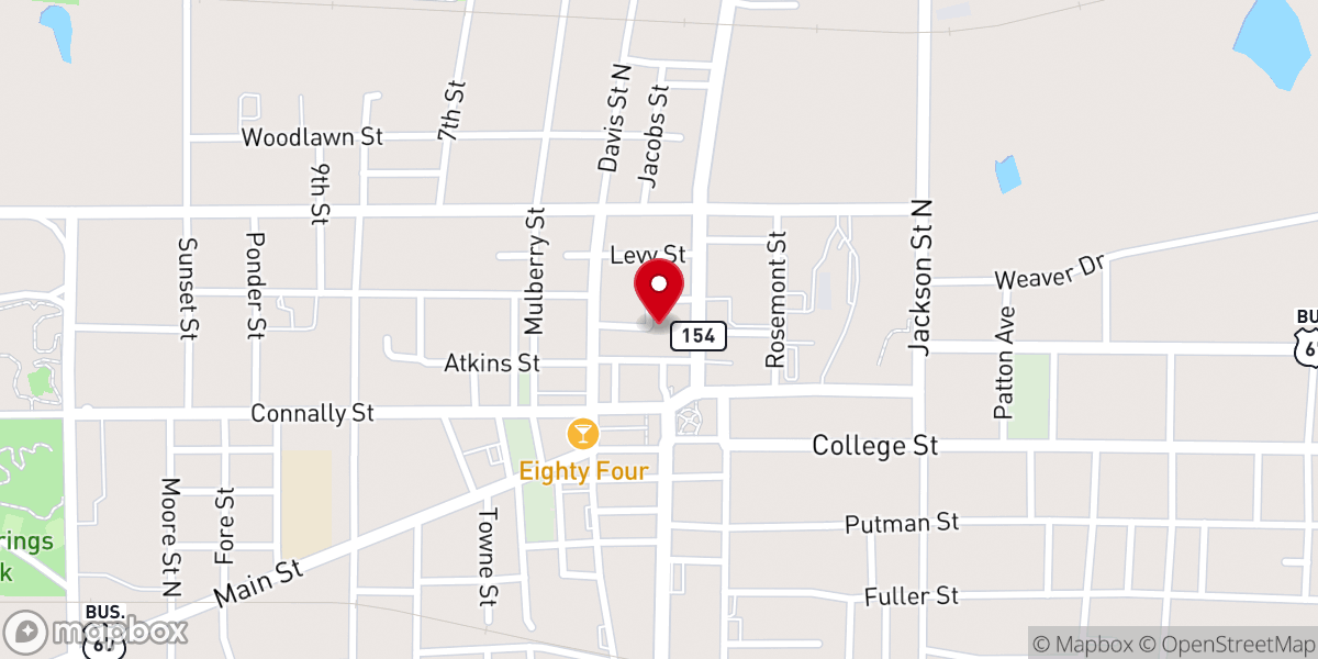 Map showing location of Alcoholics Anonymous