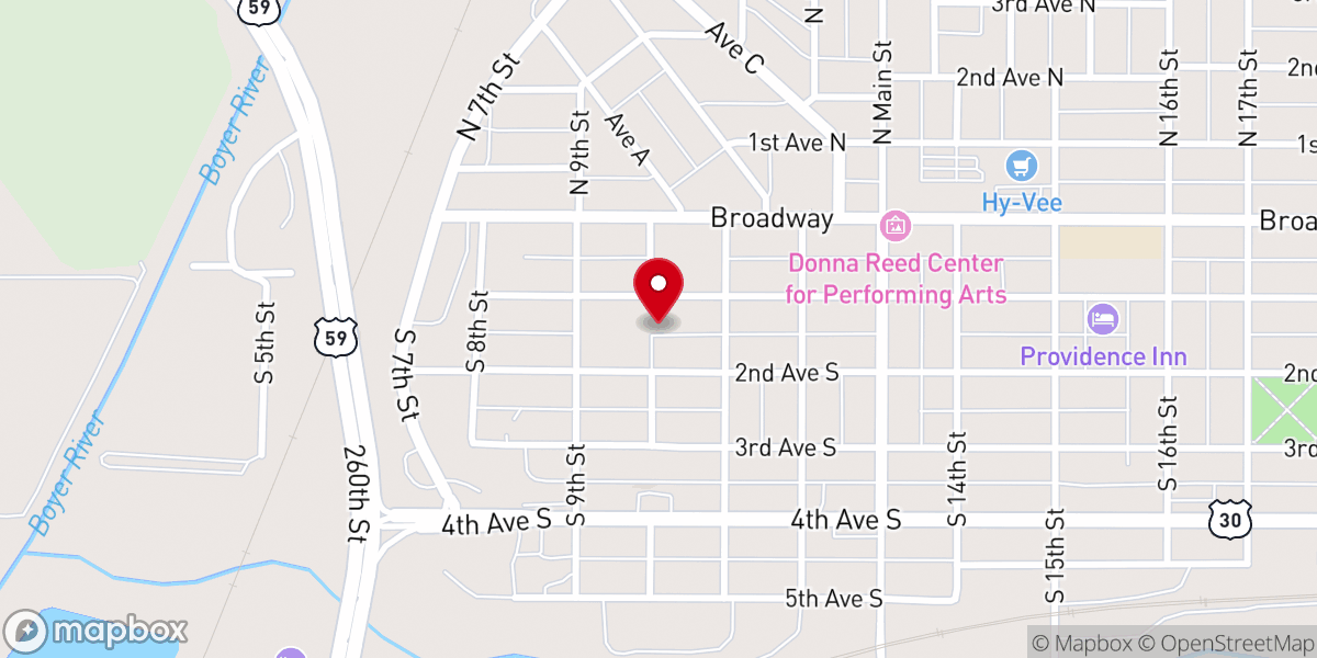 Map showing location of St. Rose of Lima School