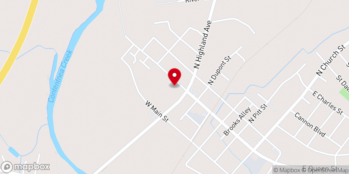 Map showing location of Hillside Original FWB Church