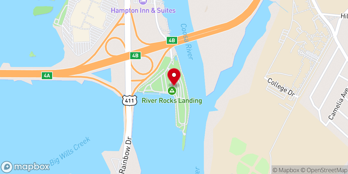 Map showing location of River Rocks Landing
