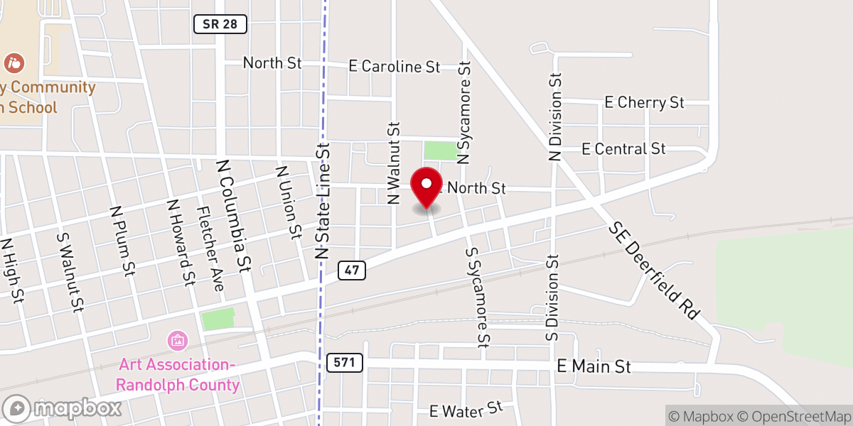 Map showing location of Union City Global Methodist Church