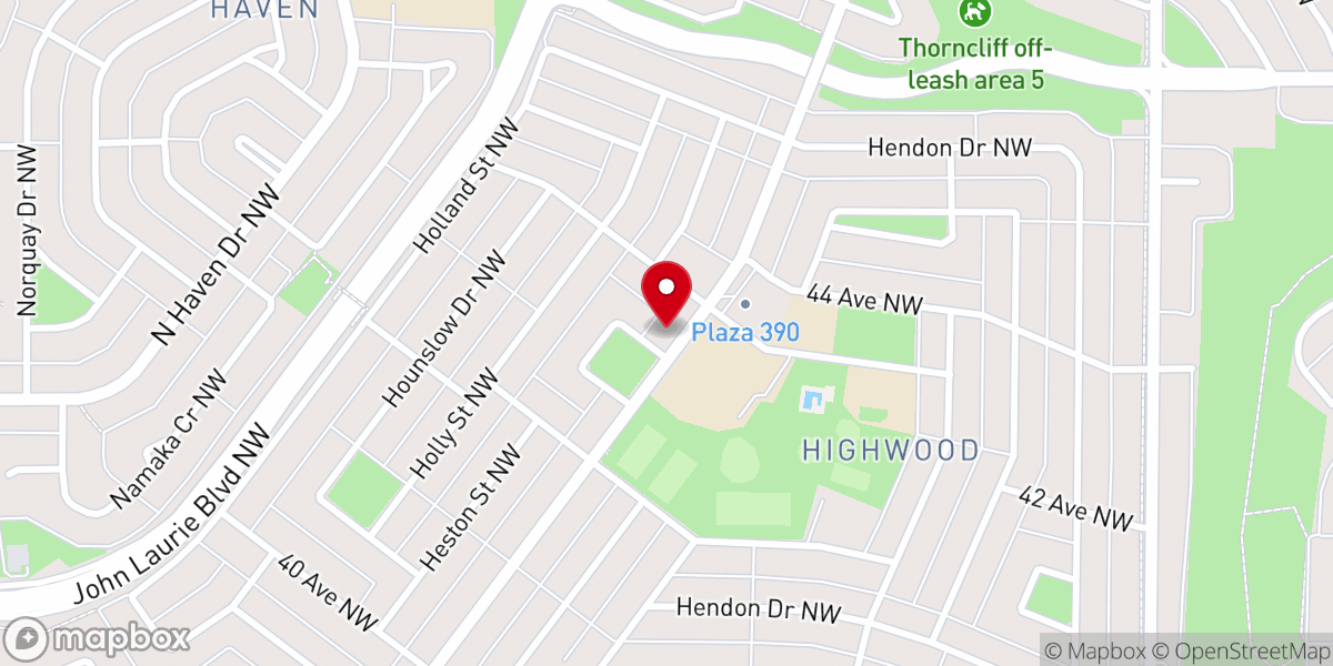 Map showing location of Highwood Lutheran Church