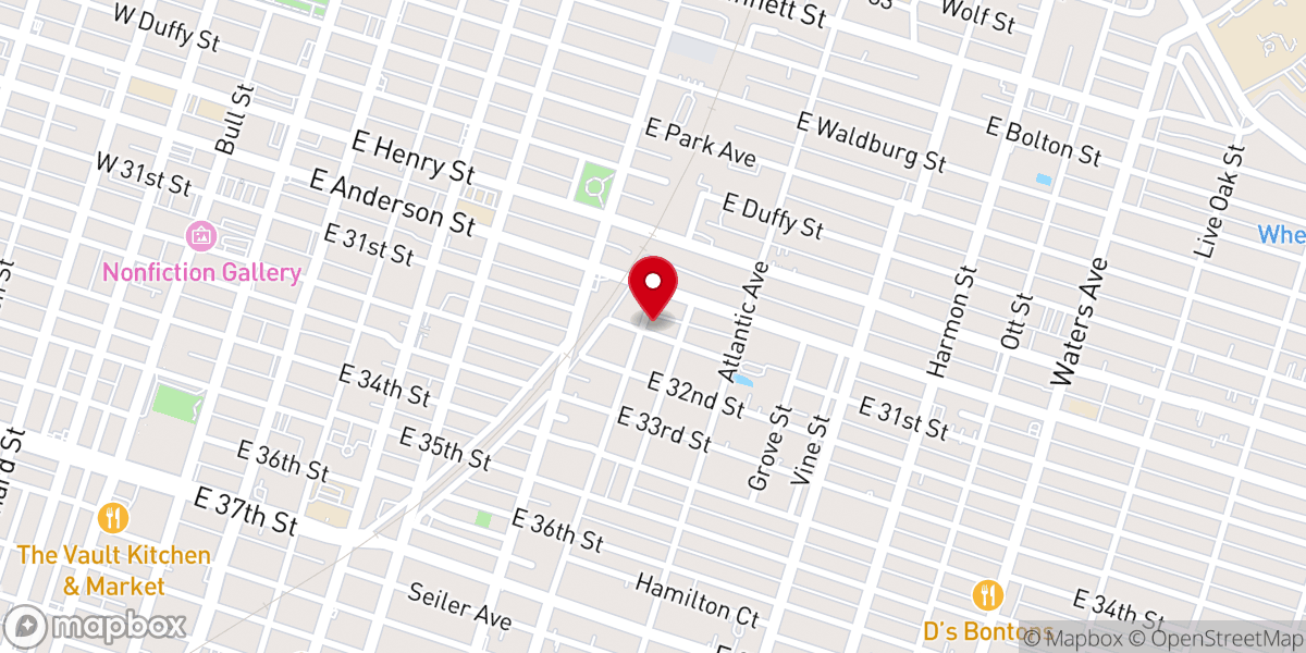 Map showing location of Peaceful Zion Baptist Church