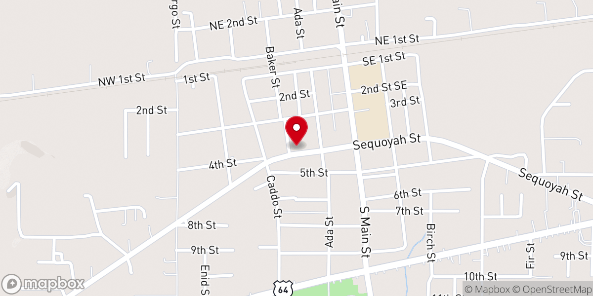 Map showing location of First Assembly of God