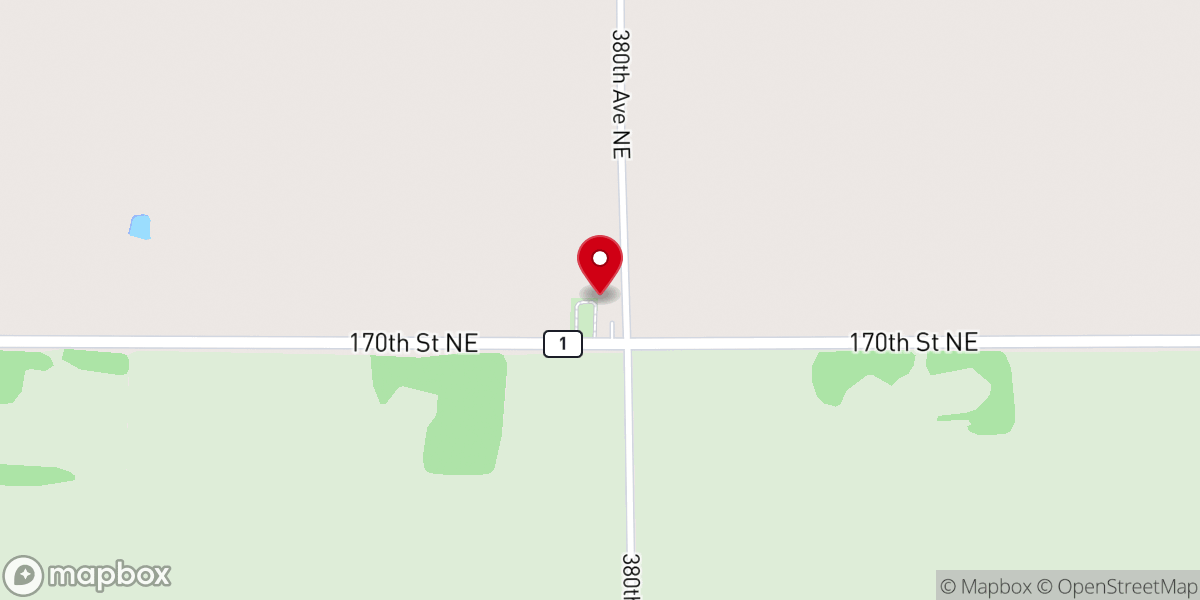 Map showing location of Reiner Lutheran Church