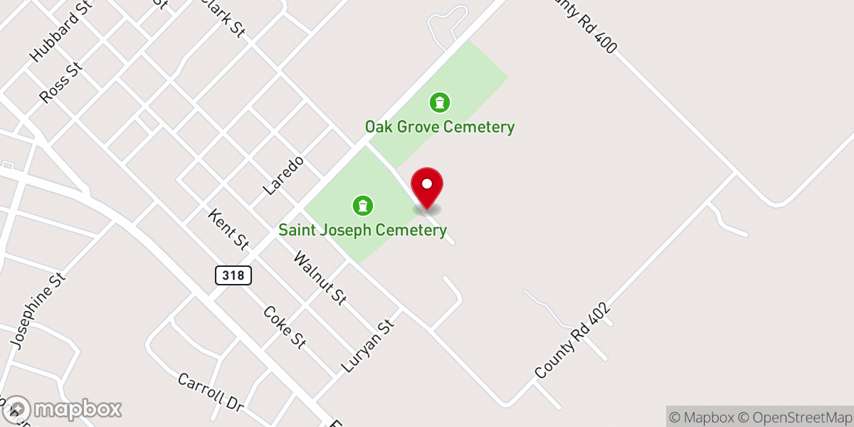 Map showing location of Brushy Creek Church Ruins