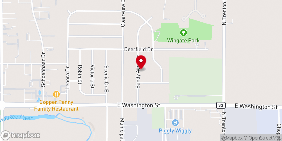 Map showing location of First Church of the Nazarene