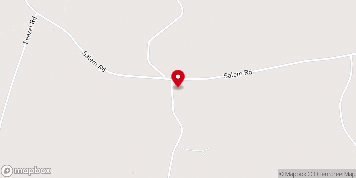 Map showing location of Salem Baptist Church