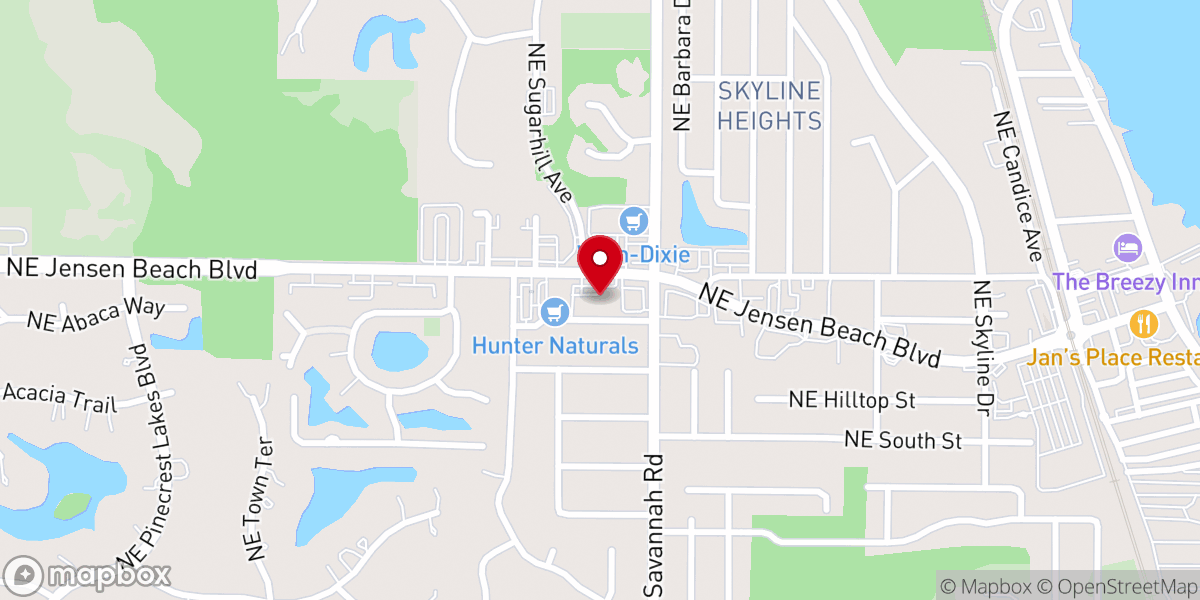 Map showing location of Jensen Beach Community Church Thrift