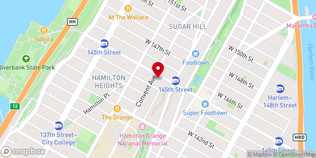 Map showing location of Convent Avenue Baptist Church