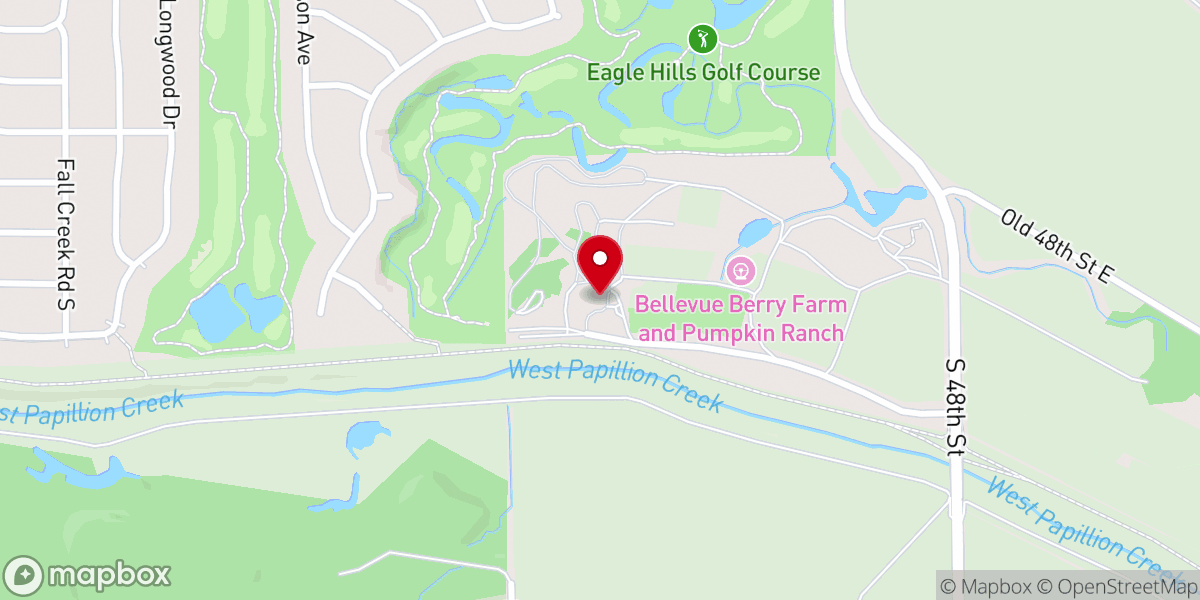 Map showing location of Bellevue Berry & Pumpkin Ranch