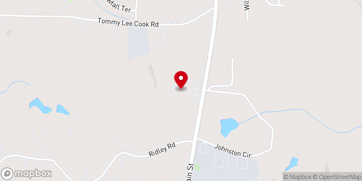 Map showing location of Palmetto Baptist Church