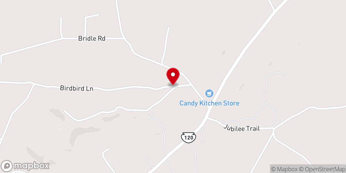Map showing location of Candy Kitchen Mission Church