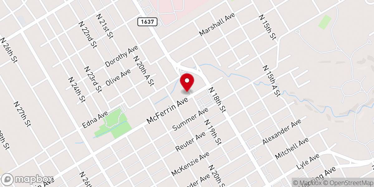 Map showing location of El Calvario Presbyterian Church
