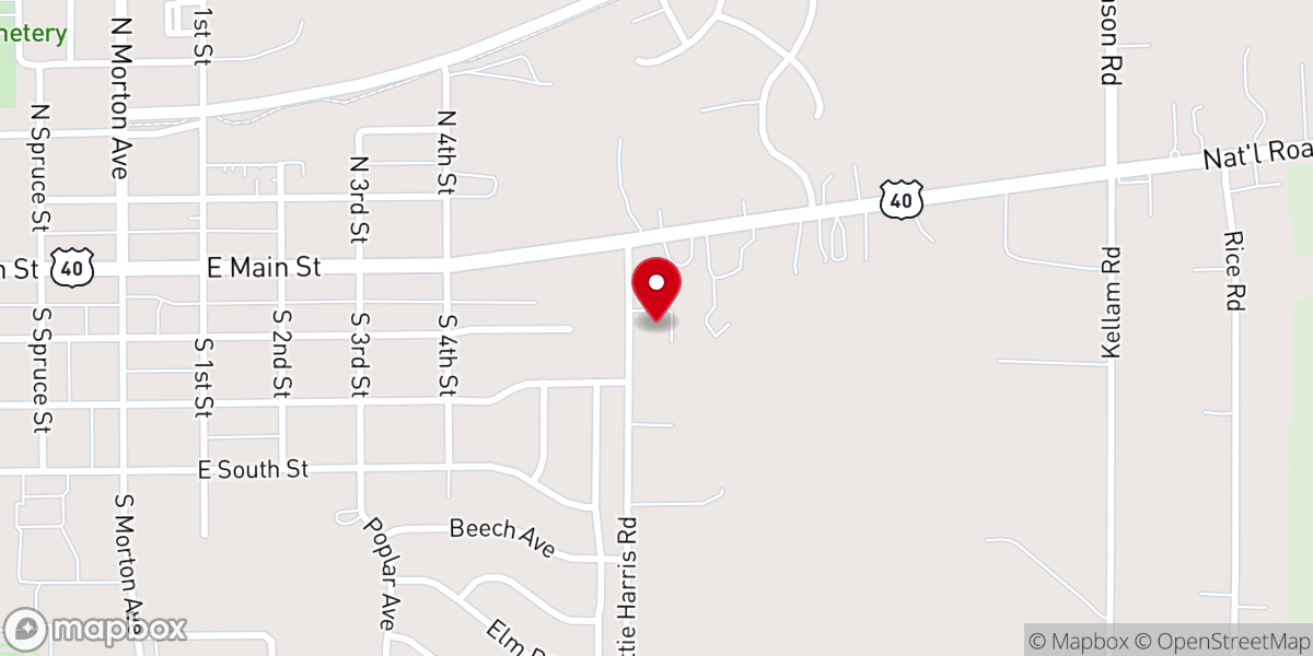 Map showing location of First Baptist Church of Centerville