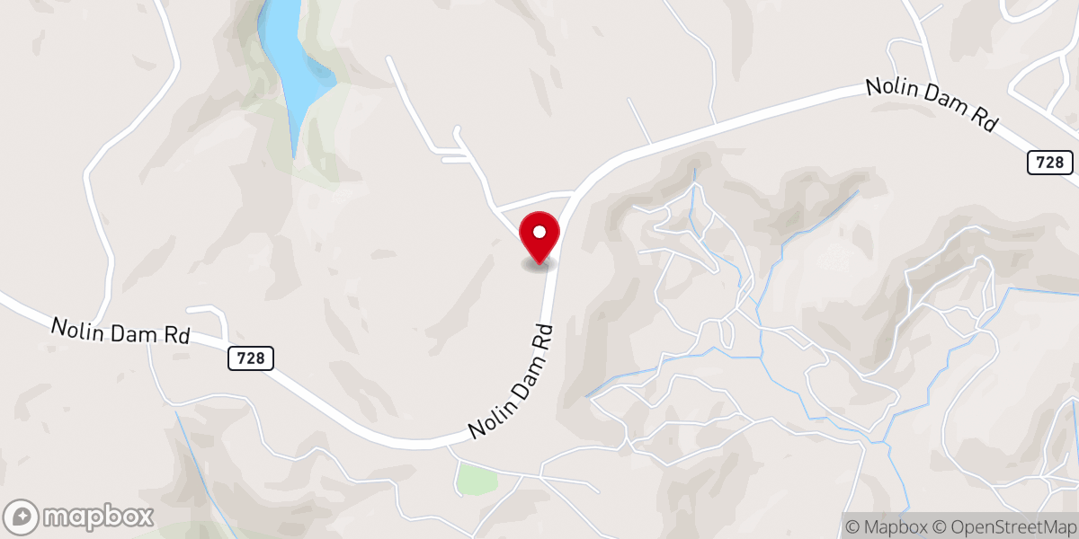 Map showing location of Cove Hollow Church