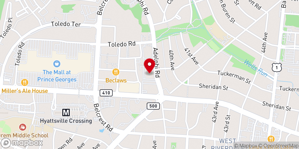 Map showing location of University Park Church of Christ
