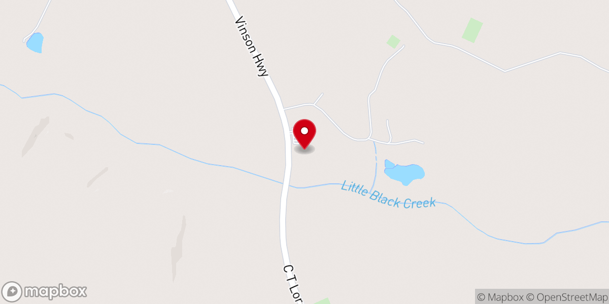 Map showing location of Second Macedonia Baptist Church