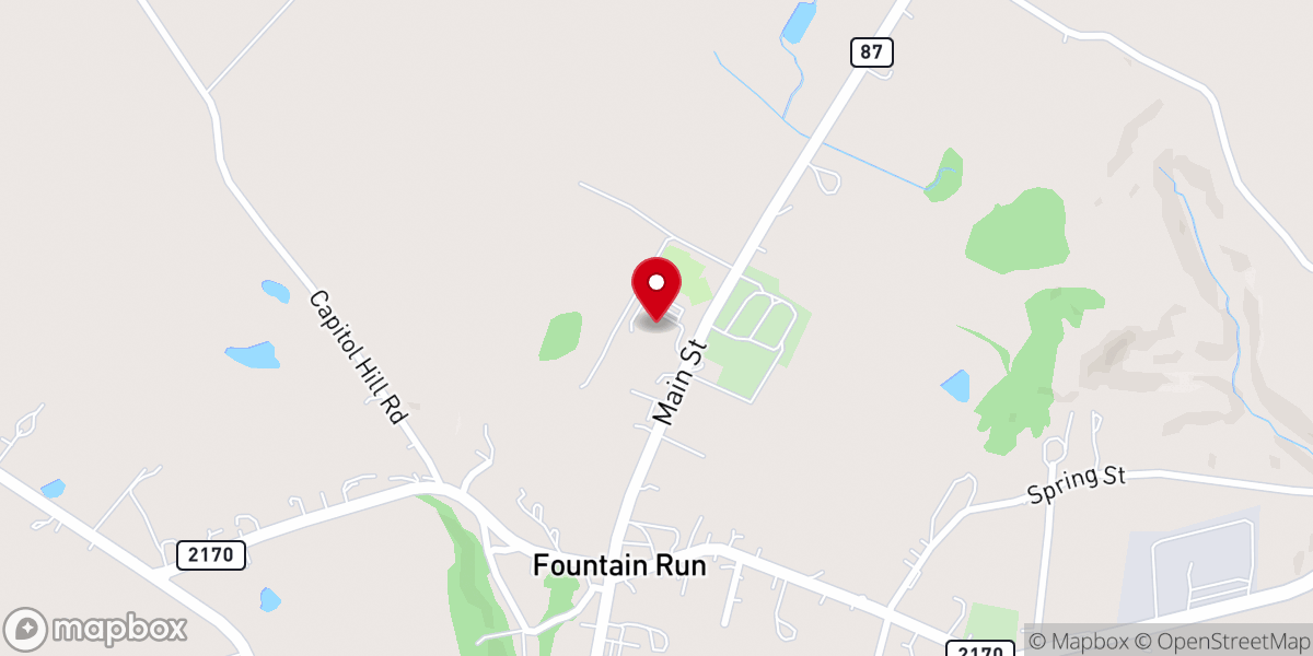 Map showing location of Fountain Run Mennonite Church