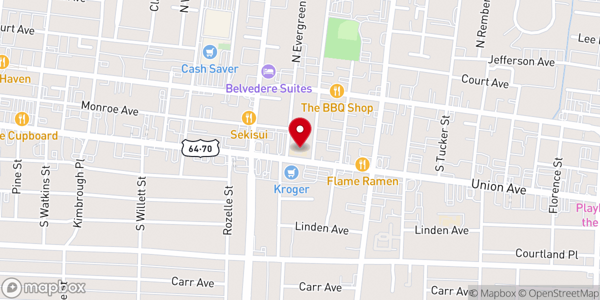 Map showing location of Idlewild Presbyterian Church