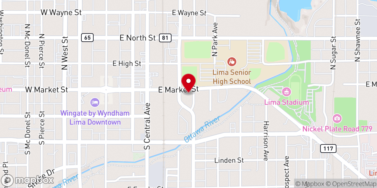 Map showing location of Trinity Wesleyan Church