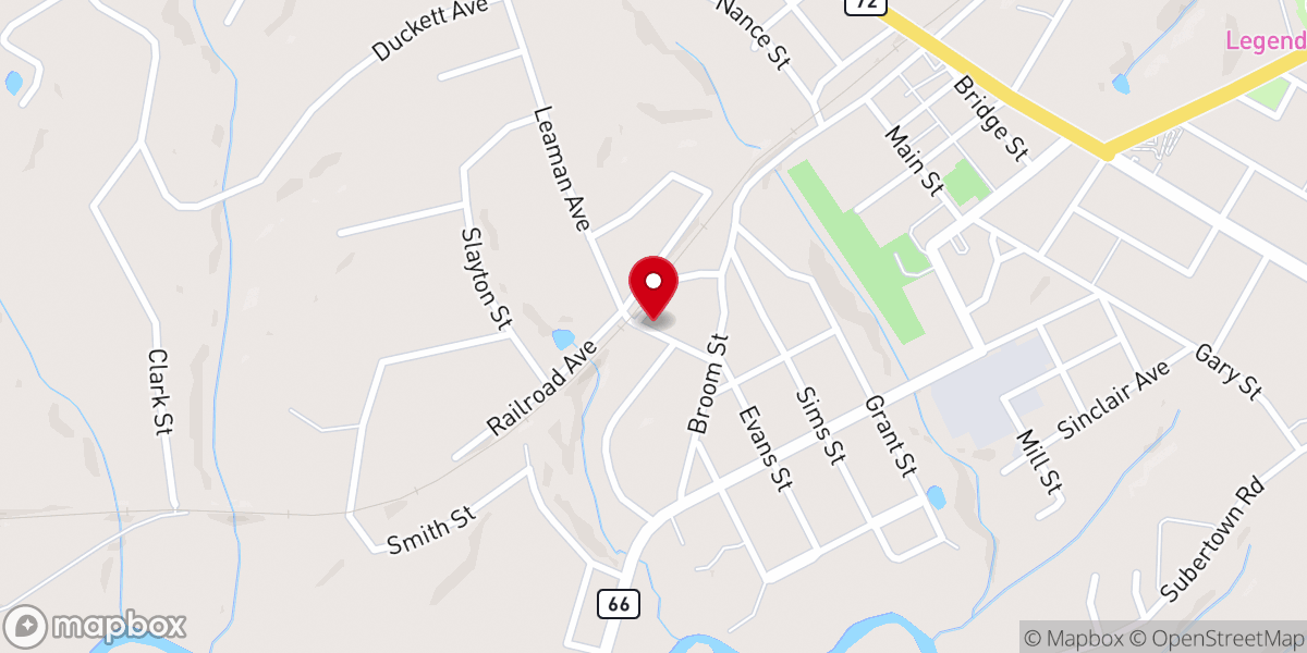 Map showing location of Friendship Baptist Church Family Life Center
