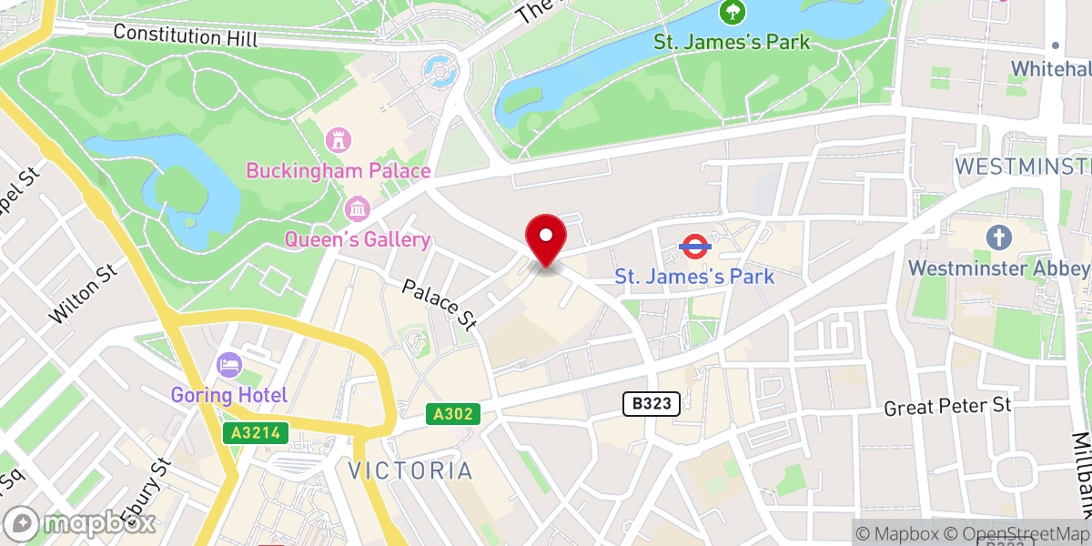 Map showing location of Westminster Chapel