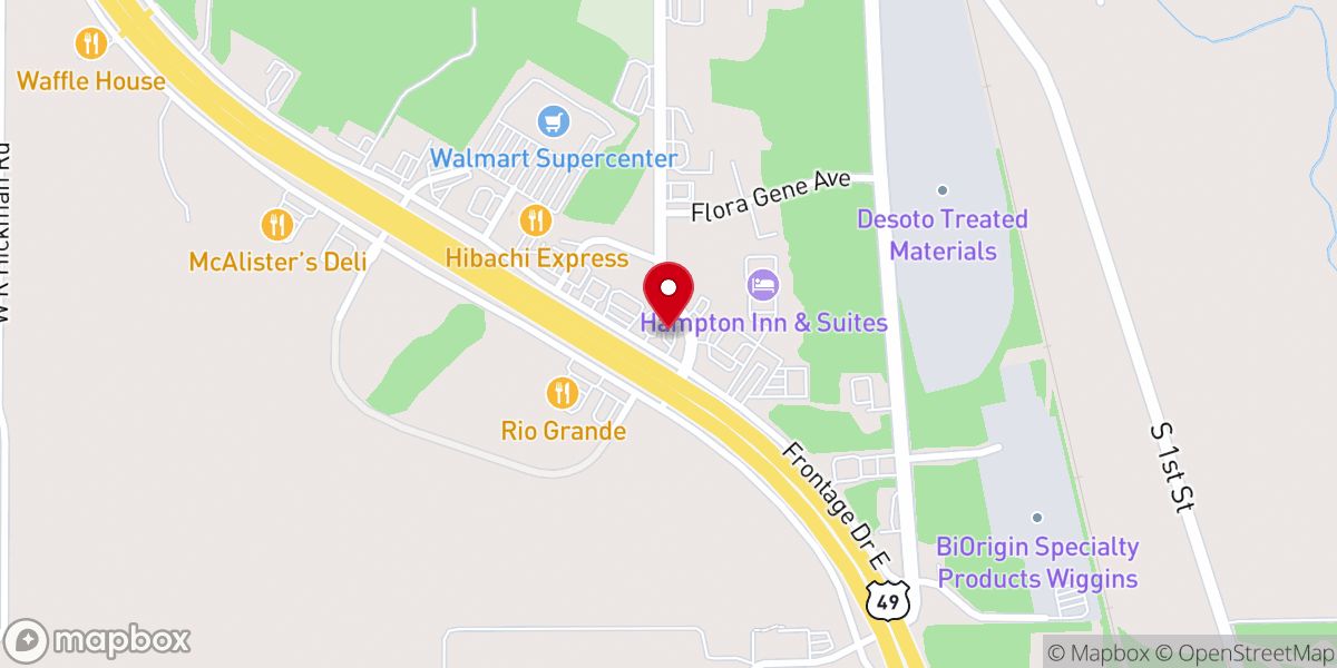 Map showing location of Popeyes Louisiana Kitchen