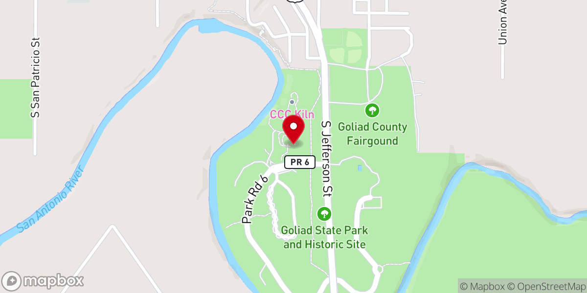Map showing location of Mission Espiritu Santo