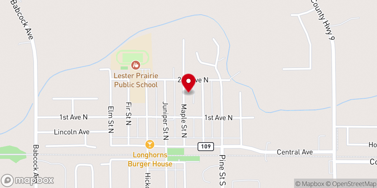 Map showing location of St Paul's Evangelical Lutheran Church