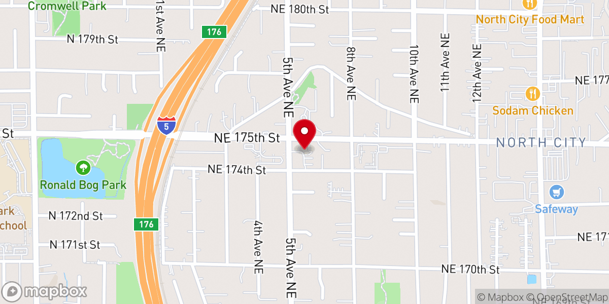 Map showing location of Shoreline Seventh-day Adventist Church