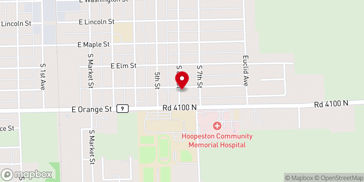 Map showing location of Chestnut Street Church of Christ