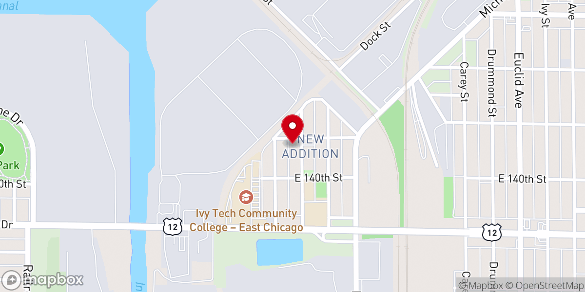 Map showing location of Antioch Missionary Baptist Church