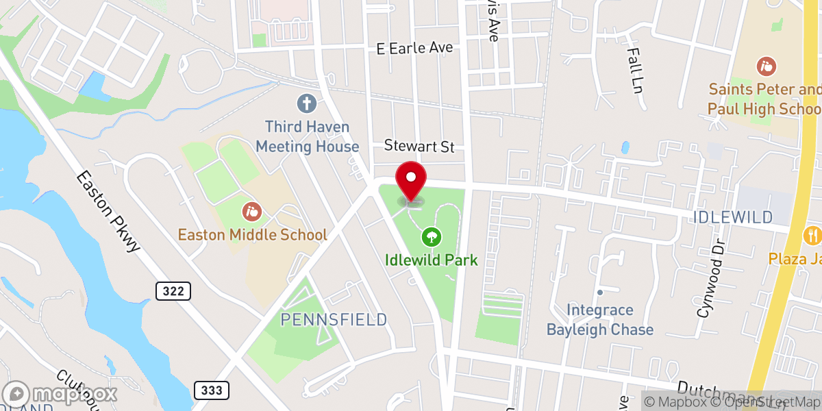 Map showing location of Idlewild Park