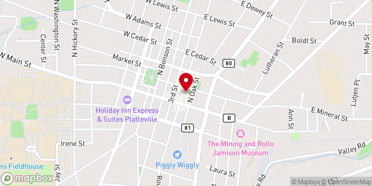 Map showing location of Ogger's Pub and Grub