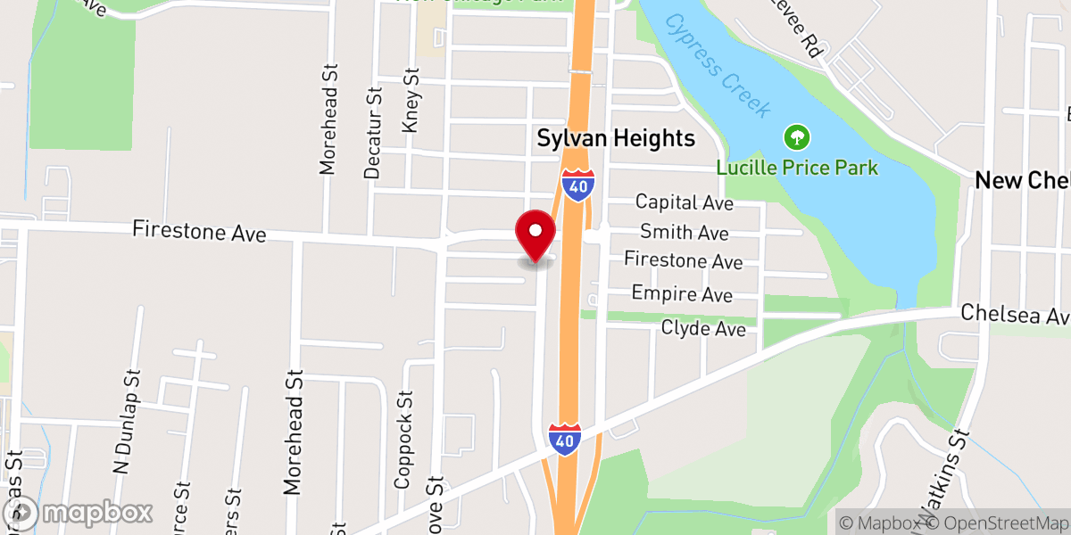 Map showing location of First Tabernacle Church of God and Christ