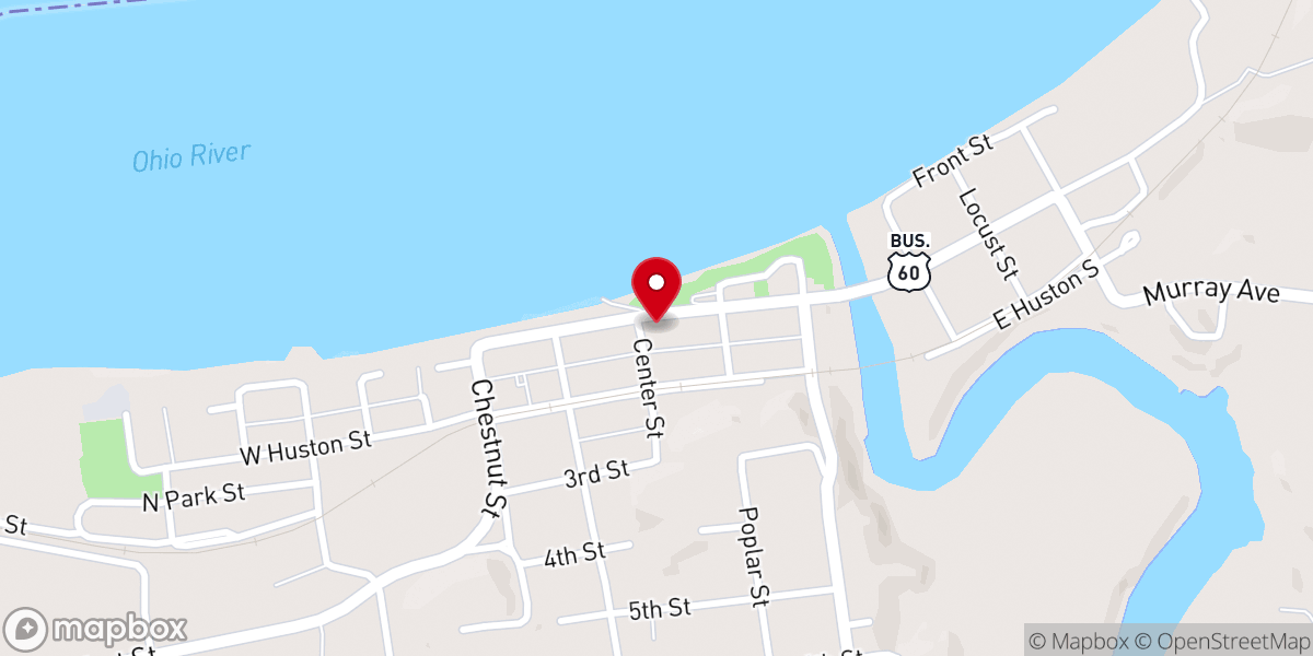Map showing location of Cloverport Baptist Church