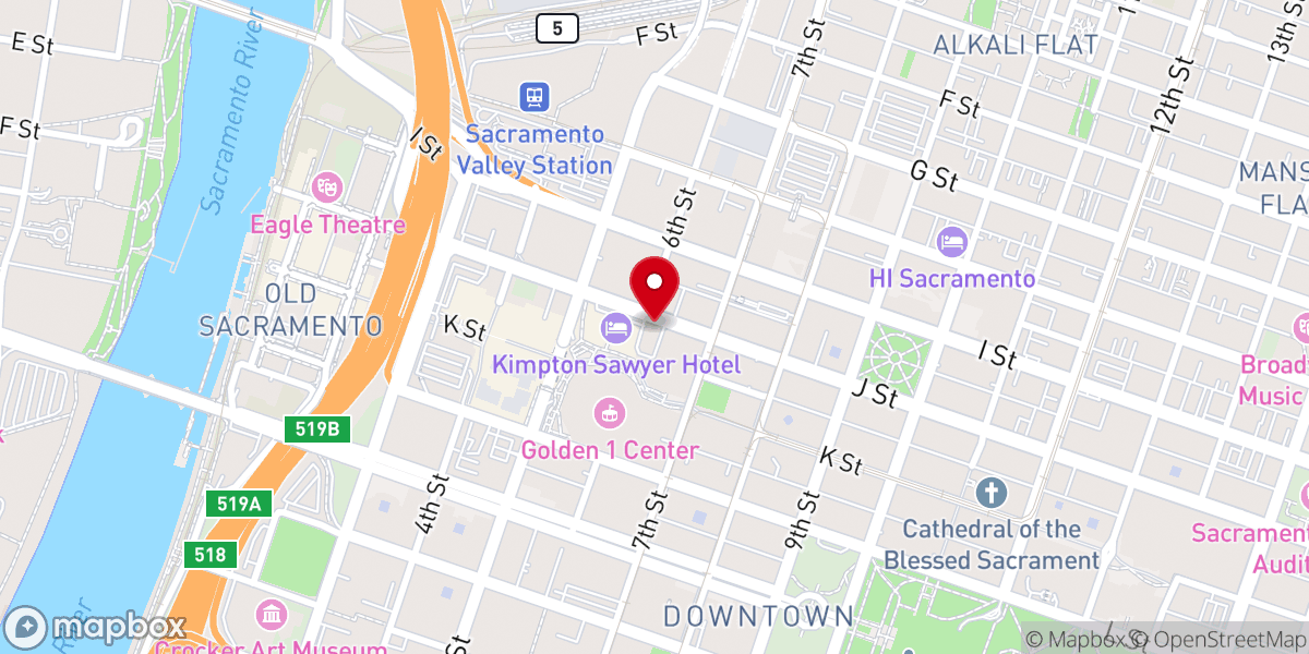 Map showing location of Church of Scientology of Sacramento