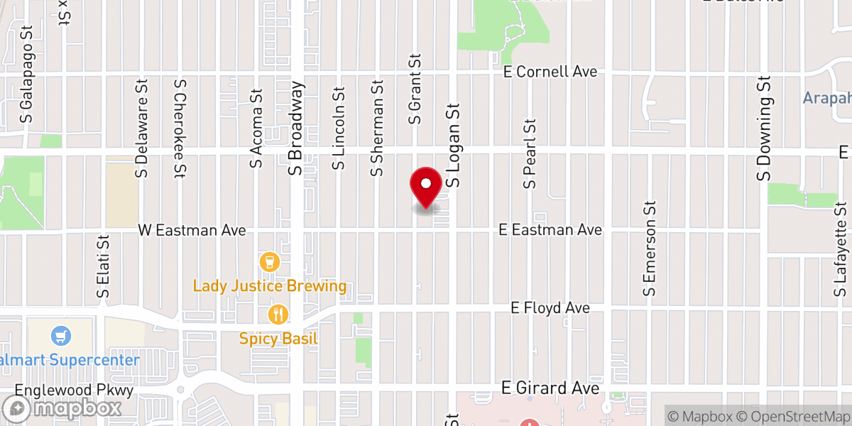Map showing location of Englewood Bible Church