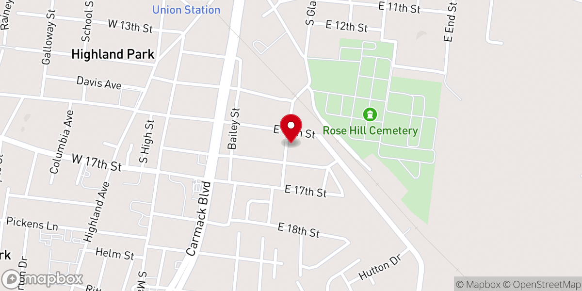Map showing location of Bellafant Tabernacle Baptist Church