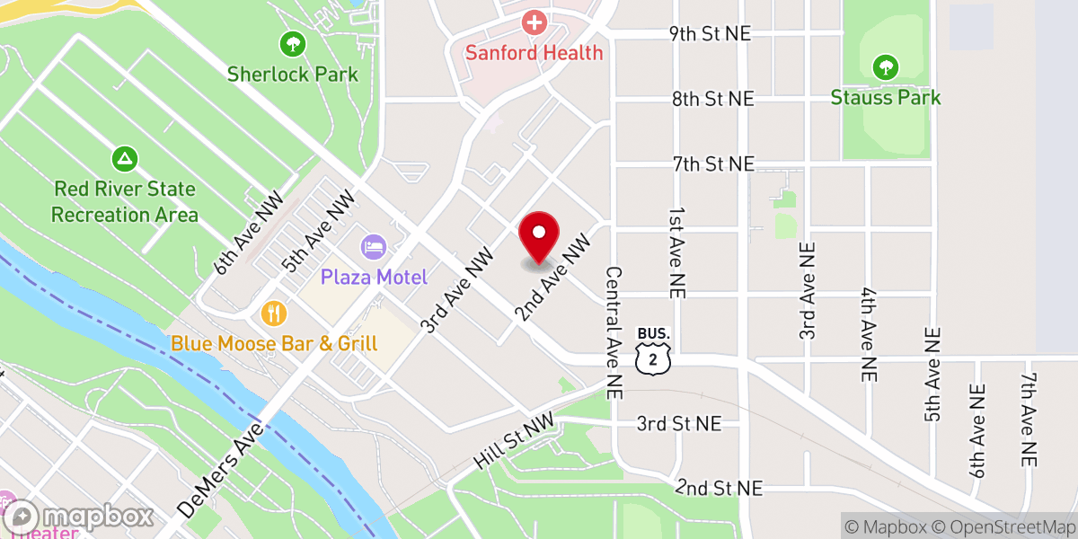 Map showing location of First Lutheran Church