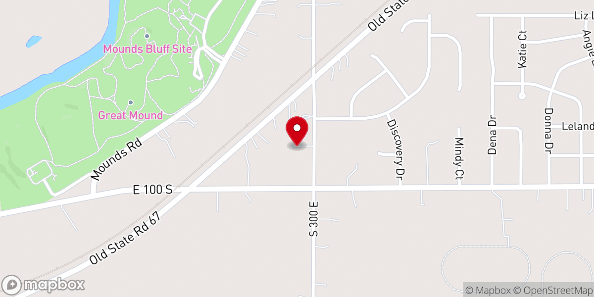 Map showing location of Liberty Grove Baptist Church