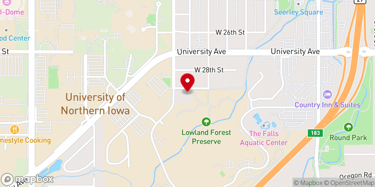 Map showing location of Cedar Falls Congregation