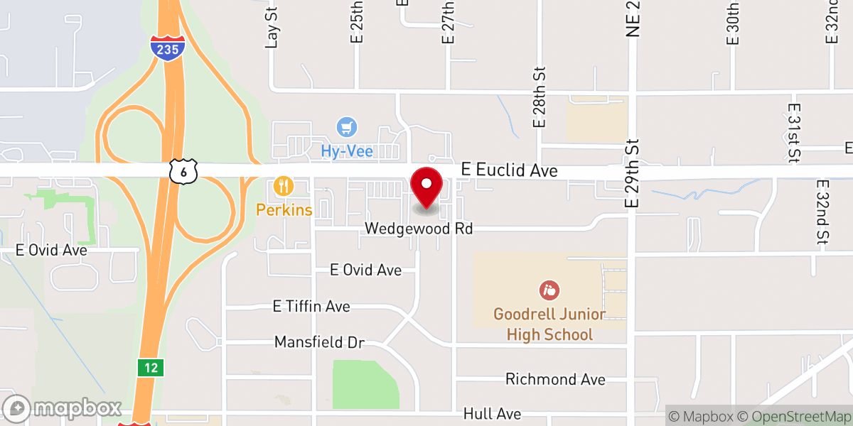 Map showing location of Experience Church