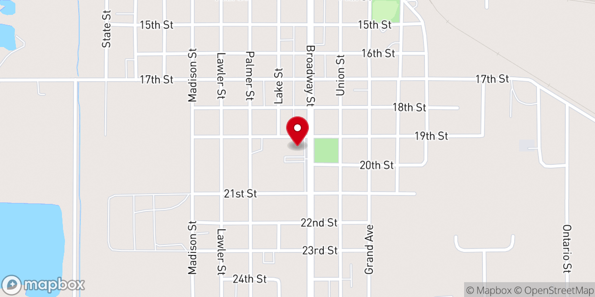 Map showing location of Emmetsburg Catholic School