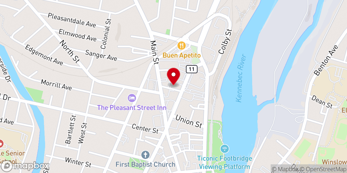 Map showing location of Getchell Street Baptist Church
