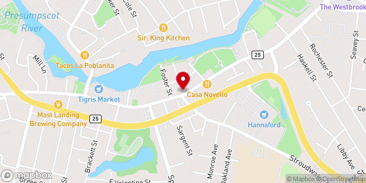 Map showing location of FBC Westbrook