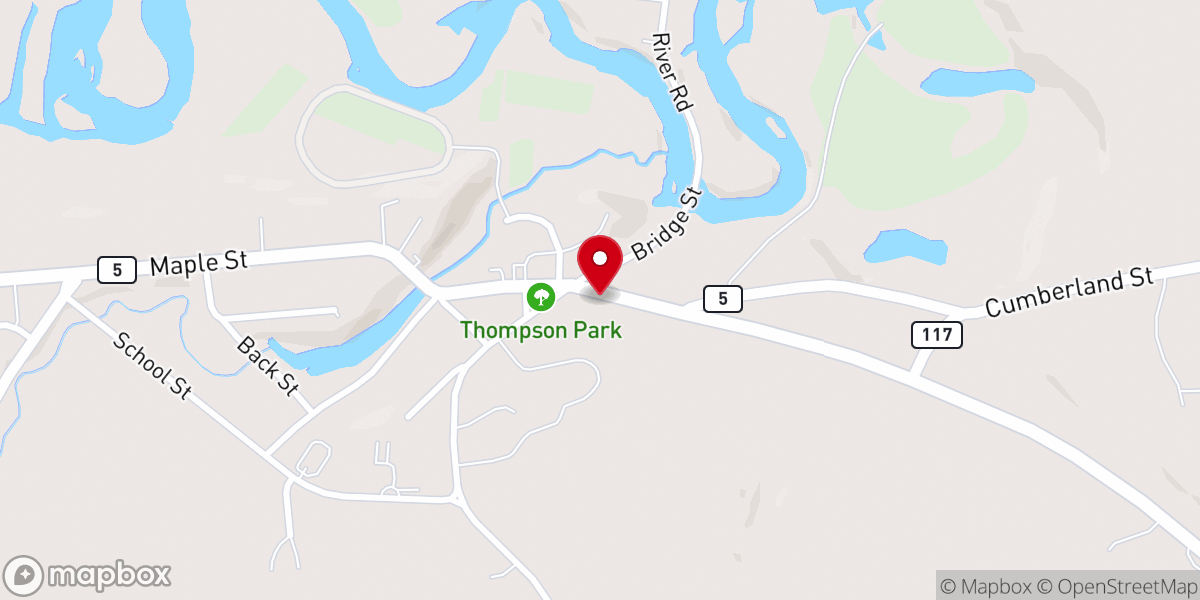 Map showing location of Cornish United Church of Christ