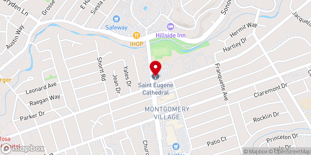 Map showing location of Saint Eugene Cathedral