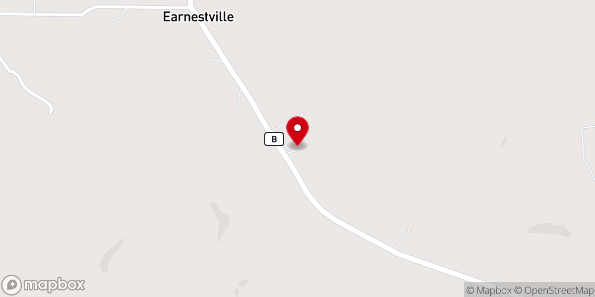 Map showing location of Harmony Church